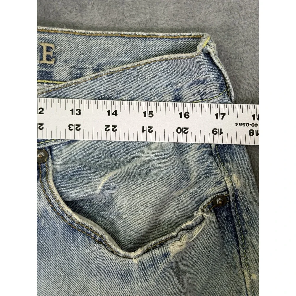American Eagle‎ Jeans Mens 34x32* Blue Original Straight Light Wash Thrashed